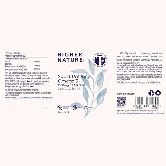 Higher Nature Super Potency Omega 3 Capsules 60 Capsules