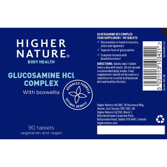Higher Nature Vegetarian Glucosamine Hydrochloride Vegitabs 90 Vegitabs