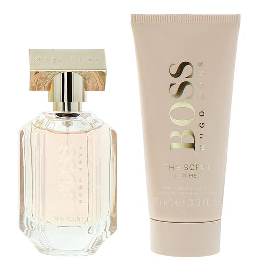 Hugo Boss The Scent For Her Gift Set: Eau De Parfum 50ml Body Lotion 100ml 2 Piece