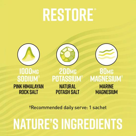 Hunter and Gather Restore Lemon & Lime Electrolyte Sachets 30 Sachets