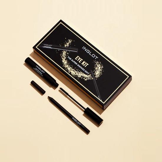 Inglot Cosmetics The Super Smokes Edit Gift Set Deep Dark Black Mascara + Brown Kohl Pencil