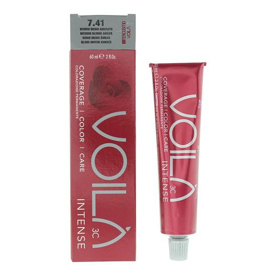 Intercosmo Voila 3c Hair Colour 7.41 Medium Blonde Amber 60ml