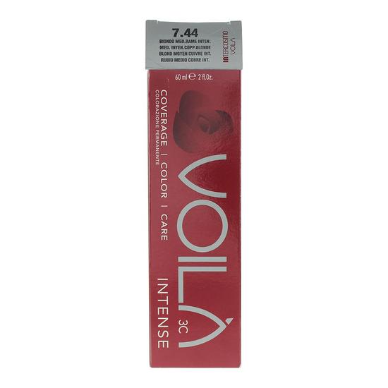 Intercosmo Voila 3c Hair Colour 7.44 Medium Intense Copper Blonde 60ml