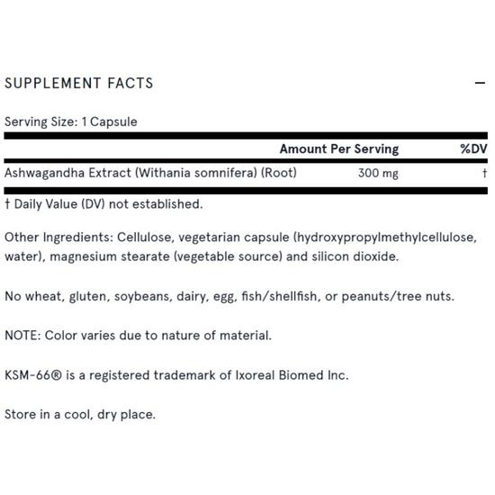 Jarrow Formulas Ashwagandha 300mg Vegicaps 120 Vegicaps