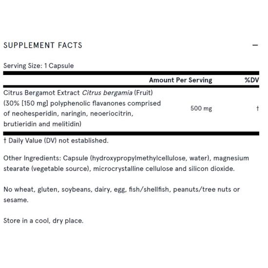 Jarrow Formulas Citrus Bergamot 500mg Vegicaps 120 Vegicaps