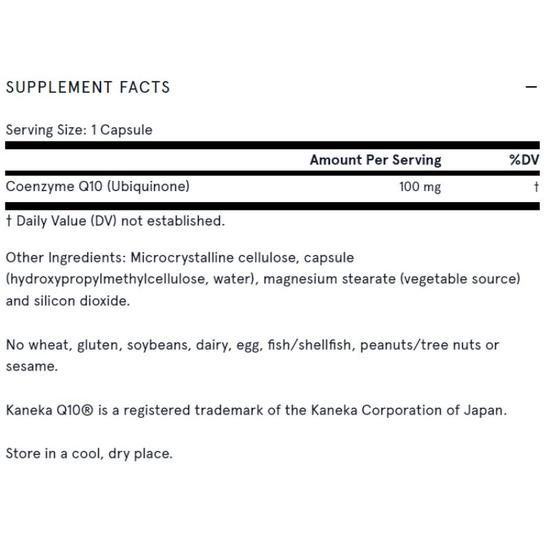 Jarrow Formulas CoQ-10 100mg Capsules 60 Capsules