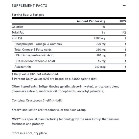 Jarrow Formulas Krill Oil Softgels 60 Softgels