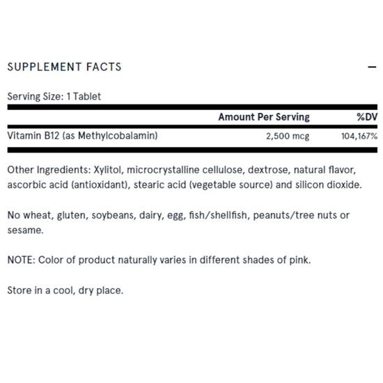 Jarrow Formulas Methyl B12 2500mcg Lozenges 100 Lozenges