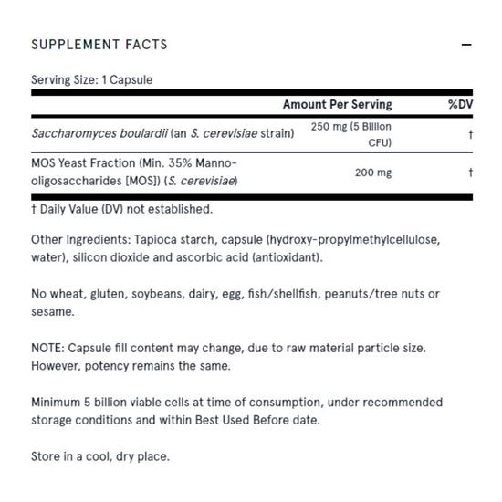 Jarrow Formulas Saccharomyces Boulardii + MOS Vegicaps 180 Vegicaps
