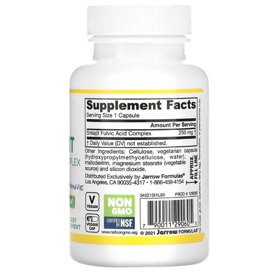 Jarrow Formulas Shilajit Fulvic Acid Complex Vegicaps 60 Vegicaps