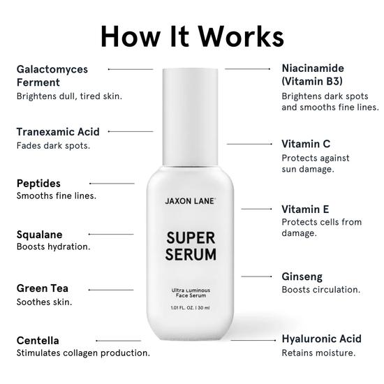 Jaxon Lane Super Serum Ultra Luminous Face Serum 30ml