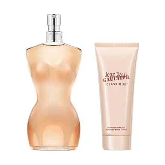 Jean Paul Gaultier Classique Eau De Toilette Women's Gift Set Spray With Body Lotion 50ml