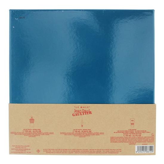 Jean Paul Gaultier Le Male Eau De Toilette 125ml, 10ml + Shower Gel Gift Set Him 125ml