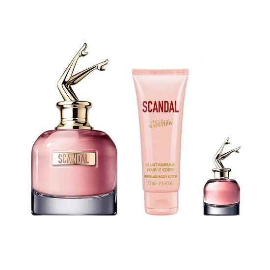 Jean Paul Gaultier Scandal Eau De Parfum Women's Perfume Gift Set Spray 80ml With Body Lotion & 6ml Eau De Parfum