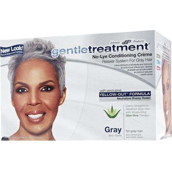 Johnson Products Gentle Treatment No Lye Conditioning Creme Relaxer For Grey Hair 1 Application / Gray Hair