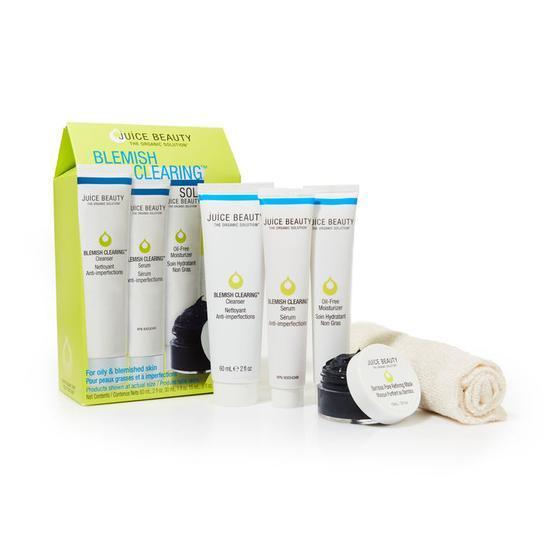 Juice Beauty BLEMISH CLEARING Solutions 57ml Cleanser, 28ml Serum, 28ml Moisturiser, 14ml Refining Mask & 1 Washcloth.