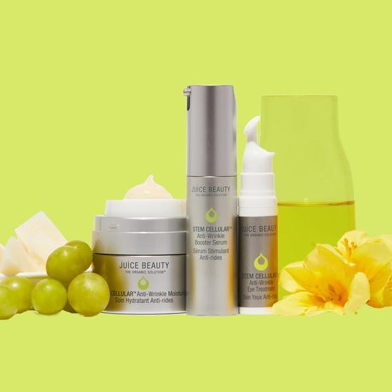 Juice Beauty STEM CELLULAR Anti-Wrinkle Solutions 15ml Booster Serum, 15ml Moisturiser & 7.5ml Eye Treatment
