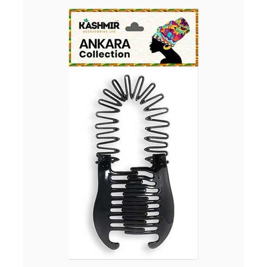 Kashmir Ankara Collection Interlocking Twin Slide Flexi Comb 2587 Black