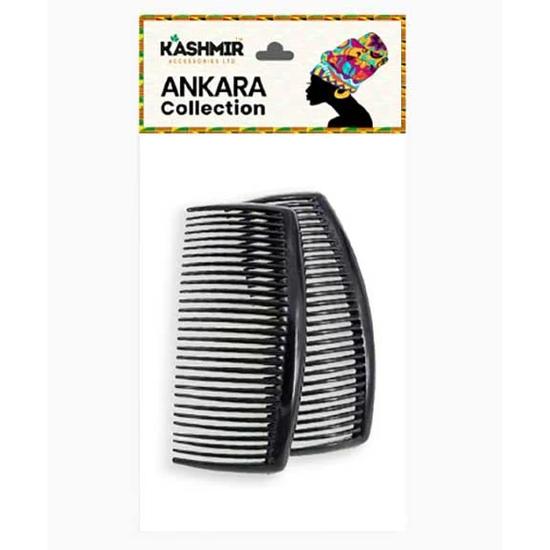 Kashmir Ankara Collection Slide Combs 2581 Small / Black
