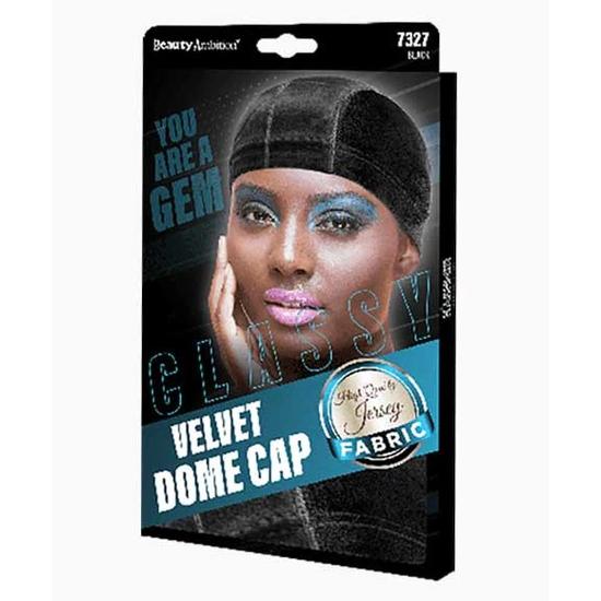 Kashmir Beauty Ambition Classy Velvet Dome Cap 7327 Black