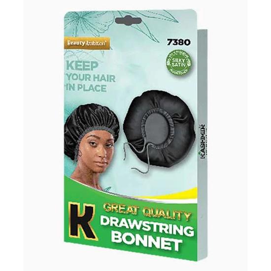 Kashmir Beauty Ambition Great Quality Drawstring Bonnet 7380 Black