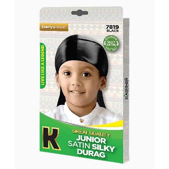 Kashmir Beauty Ambition Great Quality Junior Satin Silky Durag 7819 Black