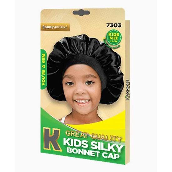 Kashmir Beauty Ambition Great Quality Kids Silky Bonnet Cap 7303 Black