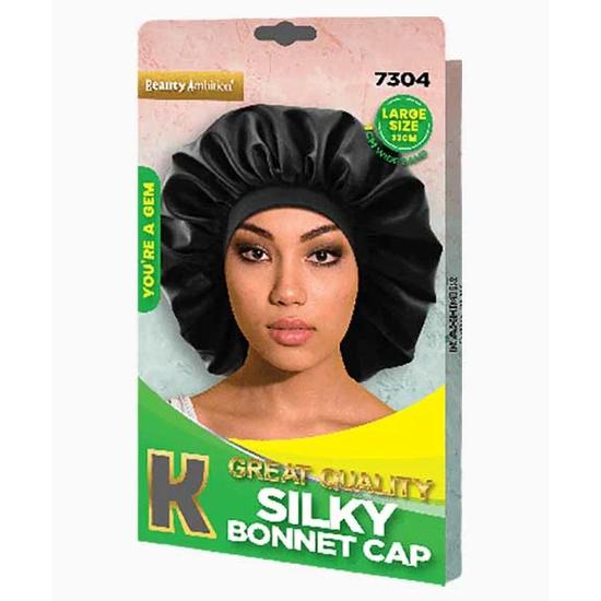 Kashmir Beauty Ambition Great Quality Silky Bonnet Cap 7304 Large / Black