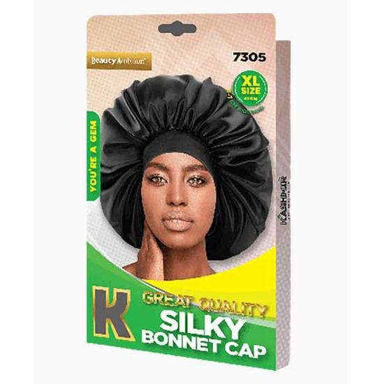 Kashmir Beauty Ambition Great Quality Silky Bonnet Cap 7305 XL / Black