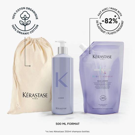 Kérastase Blond Absolu Bain Lumiere Refill Pouch & Refillable Bottle 500ml Pouch + Bottle