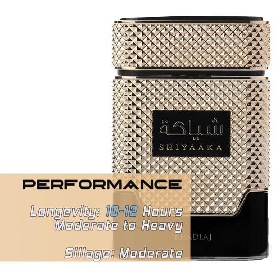 Khadlaj Shiyaaka Gold Eau De Parfum Long Lasting Fresh, Floral, Fruity, Green & Amber Woody 100ml