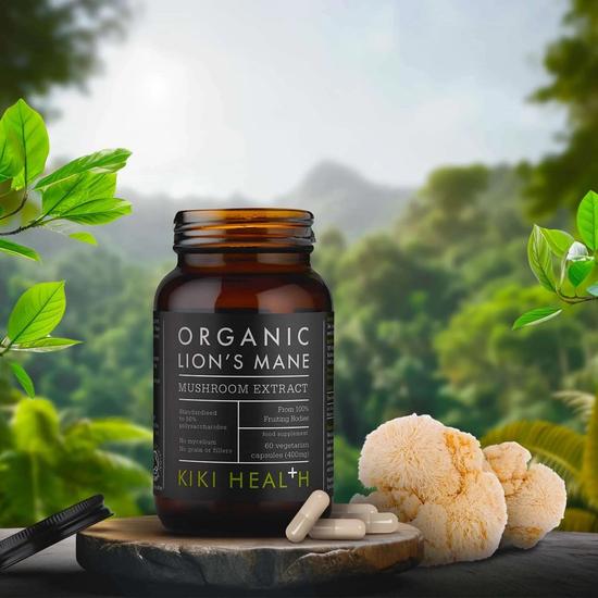KIKI Health Organic Lion's Mane Mushroom Extract Vegicaps 60 Vegicaps