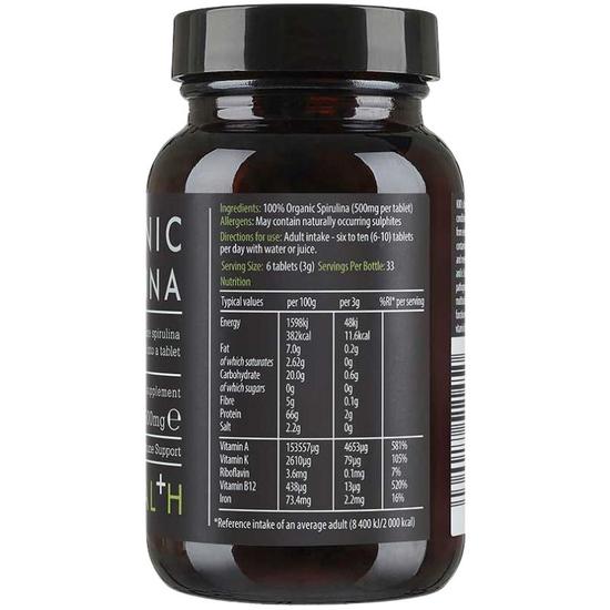 KIKI Health Organic Spirulina Tablets 200 Tablets