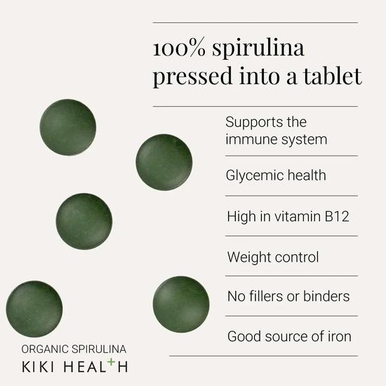 KIKI Health Organic Spirulina Tablets 200 Tablets