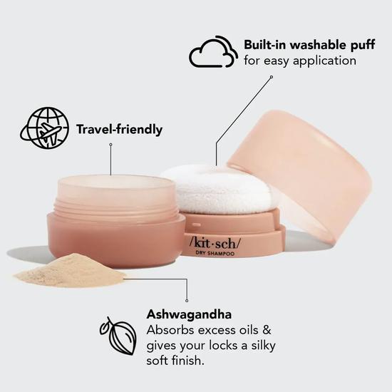 Kitsch Light Volumising Rice Protein Dry Shampoo With Puff