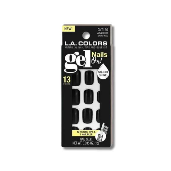L.A. Girl LA Colours Gel On False NAIL Tips & Glue Kit Anarchy