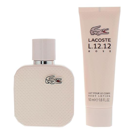 Lacoste Eau De Lacoste L.12.12 Rose Eau De Parfum + Body Lotion Gift Set 50ml