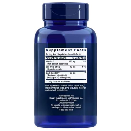 Life Extension 5 Day Elderberry Immune Berry Chewables 40 Chewables