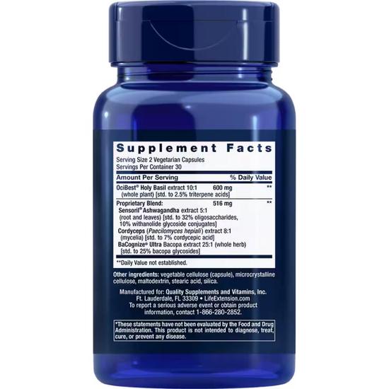 Life Extension Adrenal Energy Formula Vegicaps 60 Vegicaps