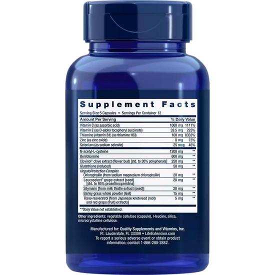 Life Extension Anti-Alcohol Complex Vegicaps 60 Vegicaps
