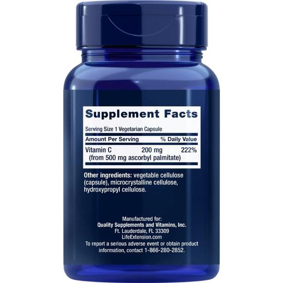 Life Extension Ascorbyl Palmitate 500mg Vegicaps 100 Vegicaps
