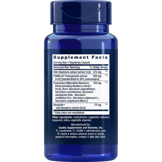 Life Extension Blueberry Extract With Pomegranate Vegicaps 60 Vegicaps