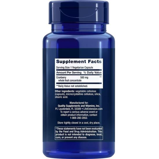 Life Extension Cran-Max Cranberry Whole Fruit Concentrate 500mg Vegicaps 60 Vegicaps