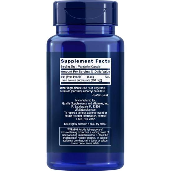 Life Extension Iron Protein Plus 300mg Capsules 100 Capsules