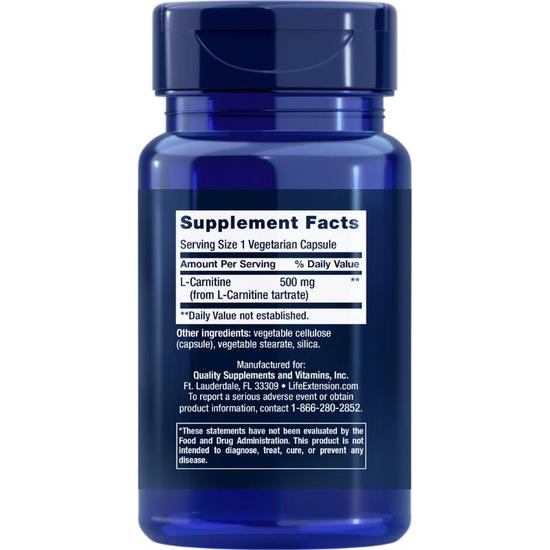 Life Extension L-Carnitine 500mg Vegicaps 30 Vegicaps