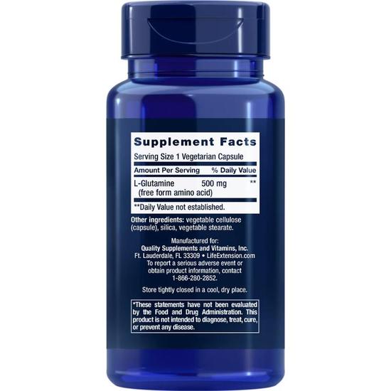 Life Extension L-Glutamine 500mg Vegicaps 100 Vegicaps