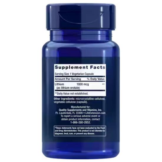 Life Extension Lithium 1000mcg Capsules 100 Capsules
