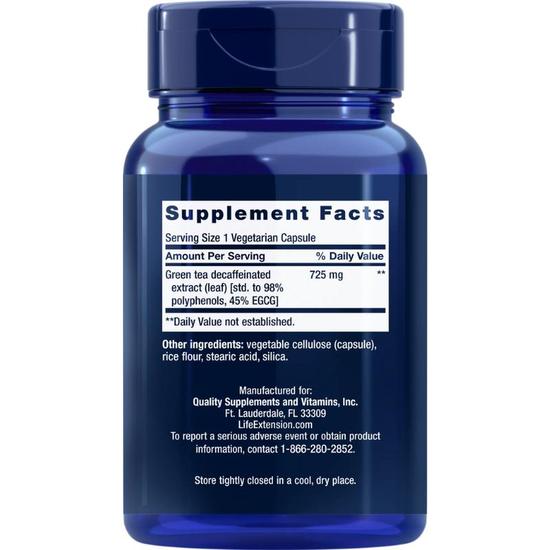 Life Extension Mega Green Tea Extract Vegicaps 100 Vegicaps
