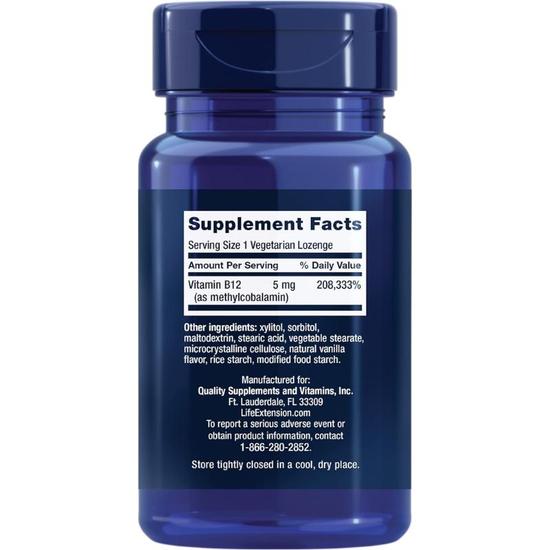 Life Extension Methylcobalamin 5mg Lozenges 60 Lozenges