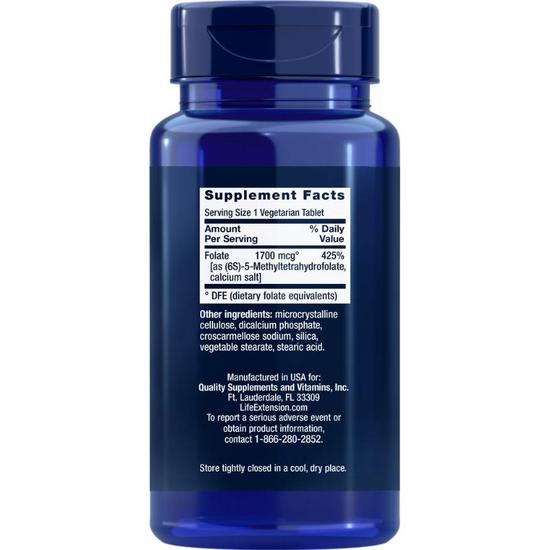 Life Extension Optimised Folate 1700mcg Vegicaps 100 Vegicaps